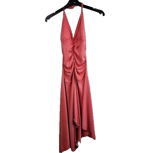 Vintage 90s Epilogue Womens Halter Dress Small Pink Asymmetrical Gilmore Girls - Picture 1 of 8
